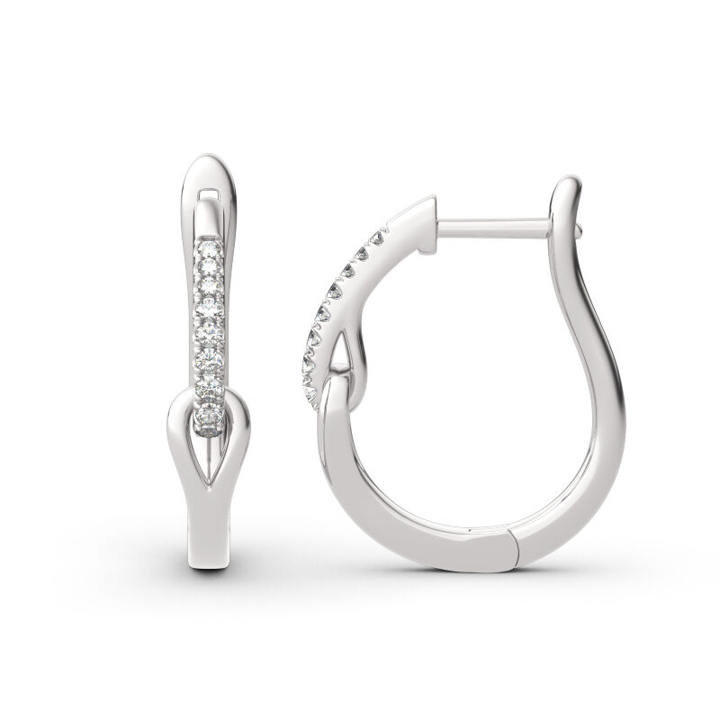 Jeulia Knot Sterling Silver Hoop Earrings