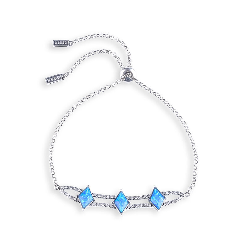Jeulia Geometry Opal Sterling Silver Jewelry Set