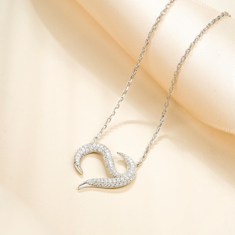 Jeulia Collar de Plata de Ley para Mujer con Logo Forma Corazón
