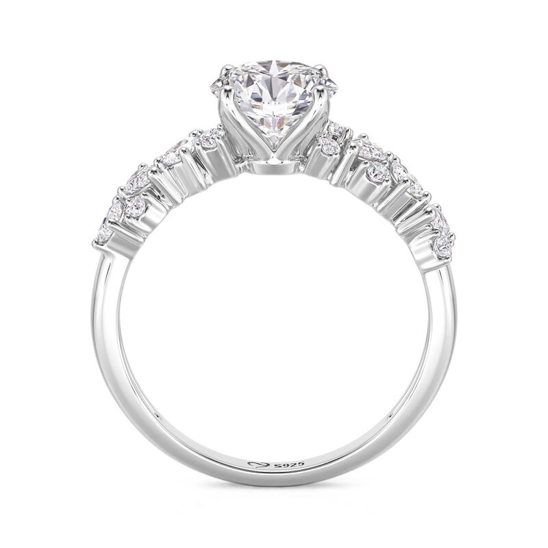 Jeulia Olivetta Classic Round Engagement Ring Sterling Silver