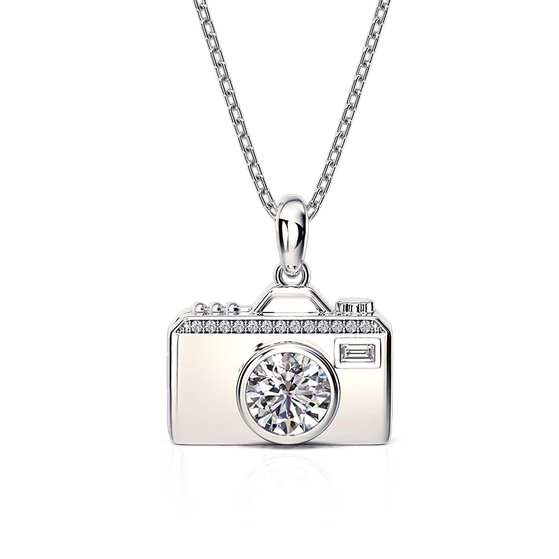 Jeulia Unique Camera Custom Photo Locket Necklace