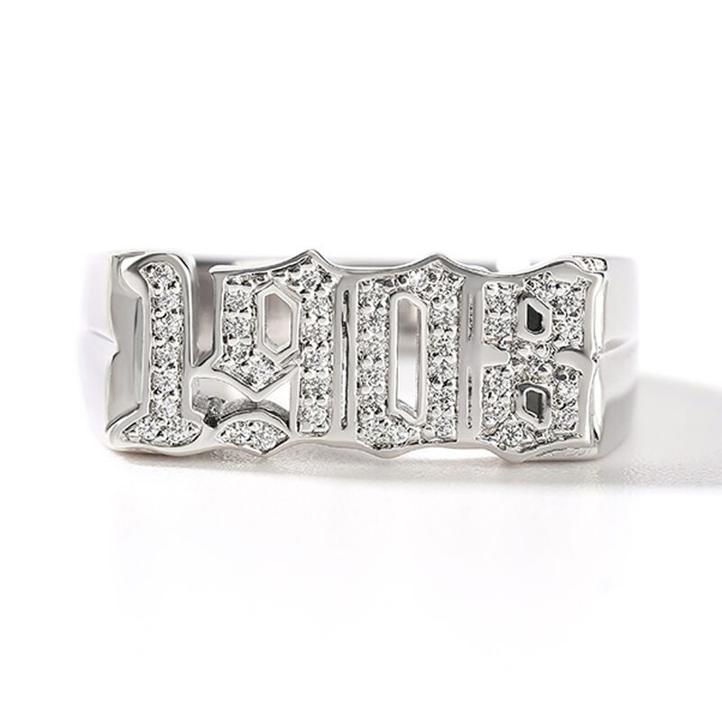 Jeulia "Unique Memory" Personalized Sterling Silver Ring