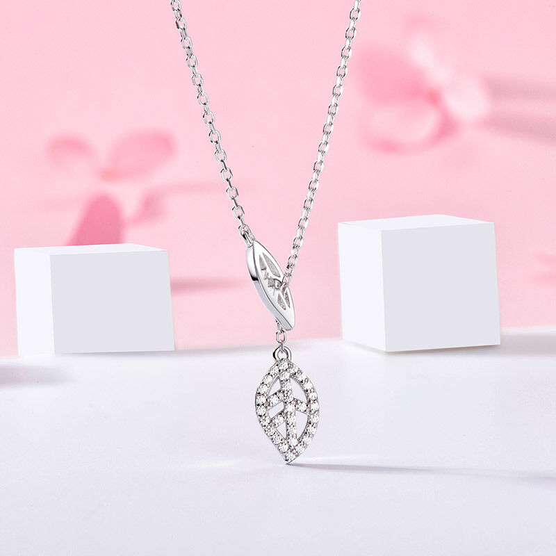 Jeulia Dainty Leaves Sterling Silver Necklace