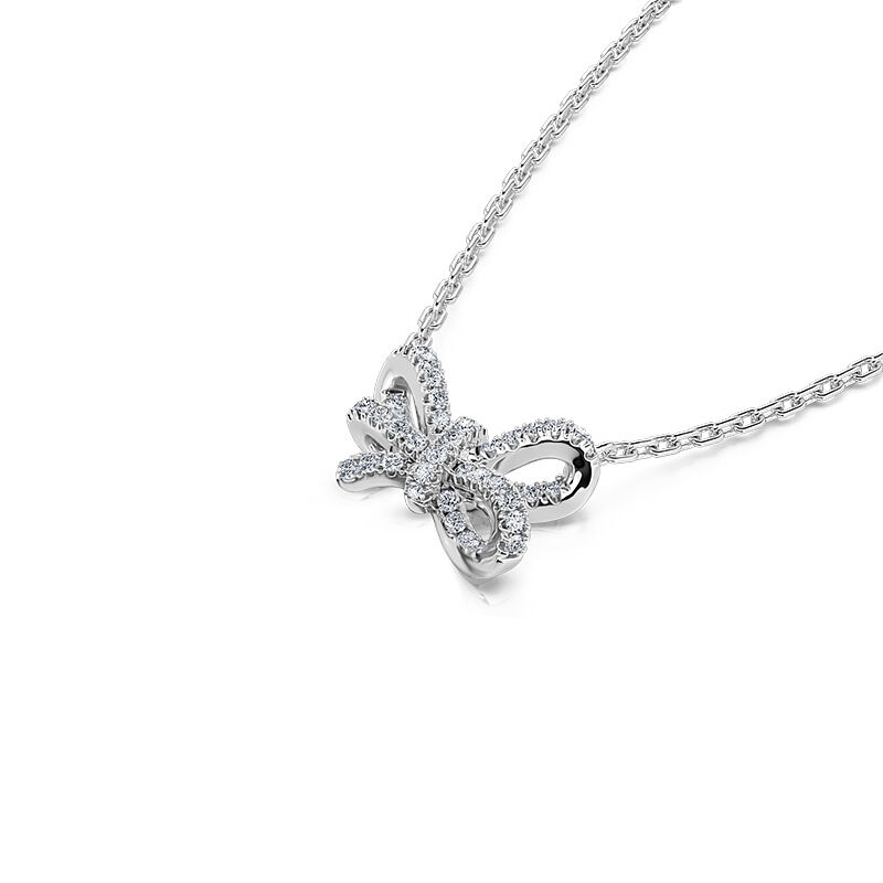 Jeulia Bowknot Design Sterling Silver Necklace