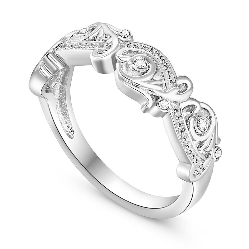 Jeulia Art Deco Infinity Wedding Ring for Women Sterling Silver