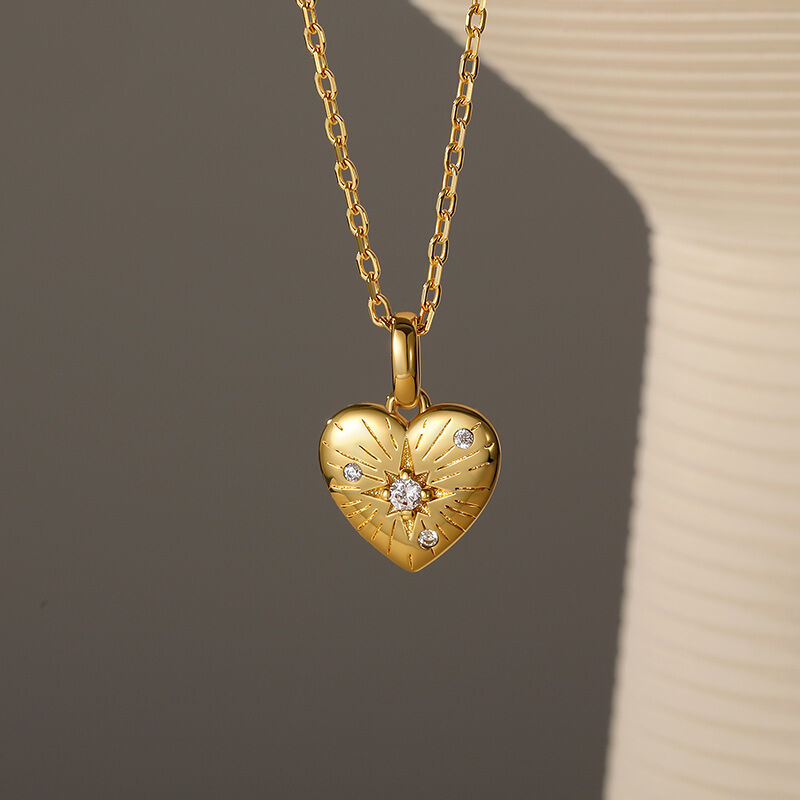 Jeulia Everyday Simple Custom Engraved Heart Necklace with Birthstone