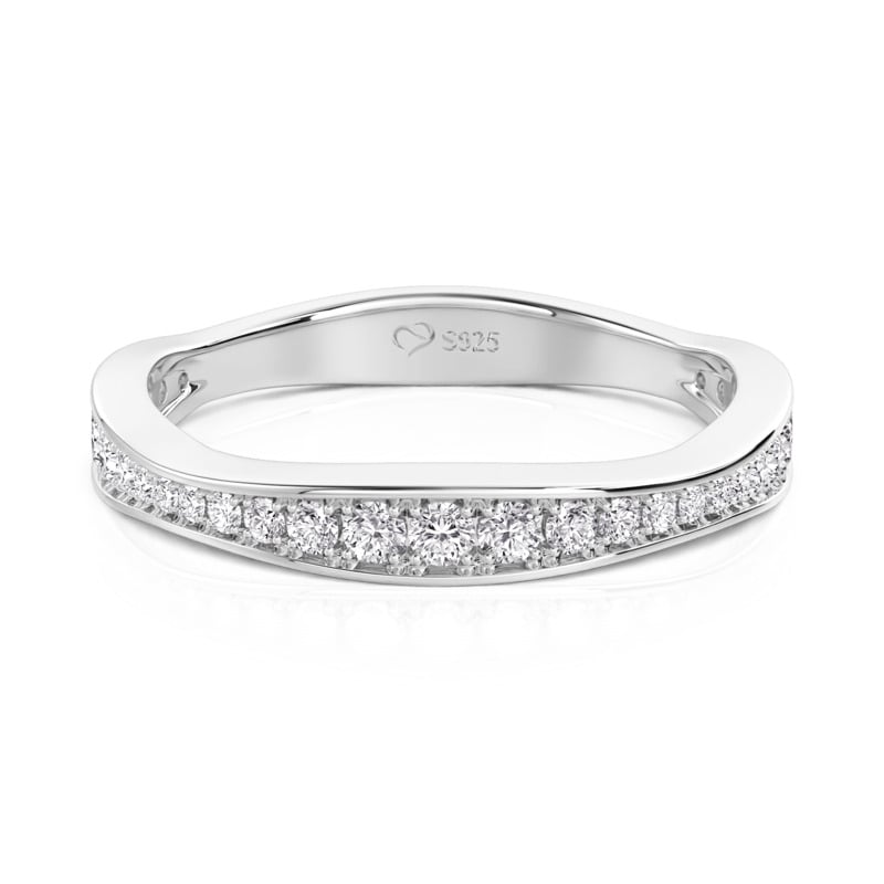 Jeulia Classic Eternity Wedding Band for Women Sterling Silver