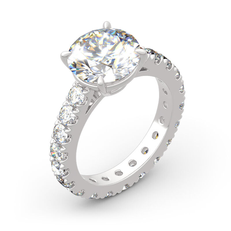 Jeulia Classic Round Cut Sterling Silver Eternity Ring