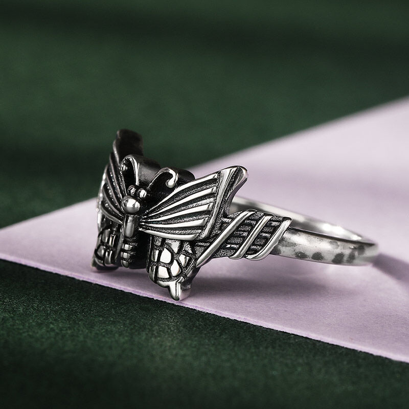 Jeulia Schmetterling Design Sterling Silber Ring