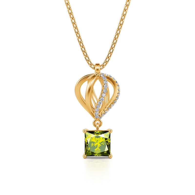 Jeulia "Adventure" Hot Air Balloon Princess Cut Sterling Silver Necklace
