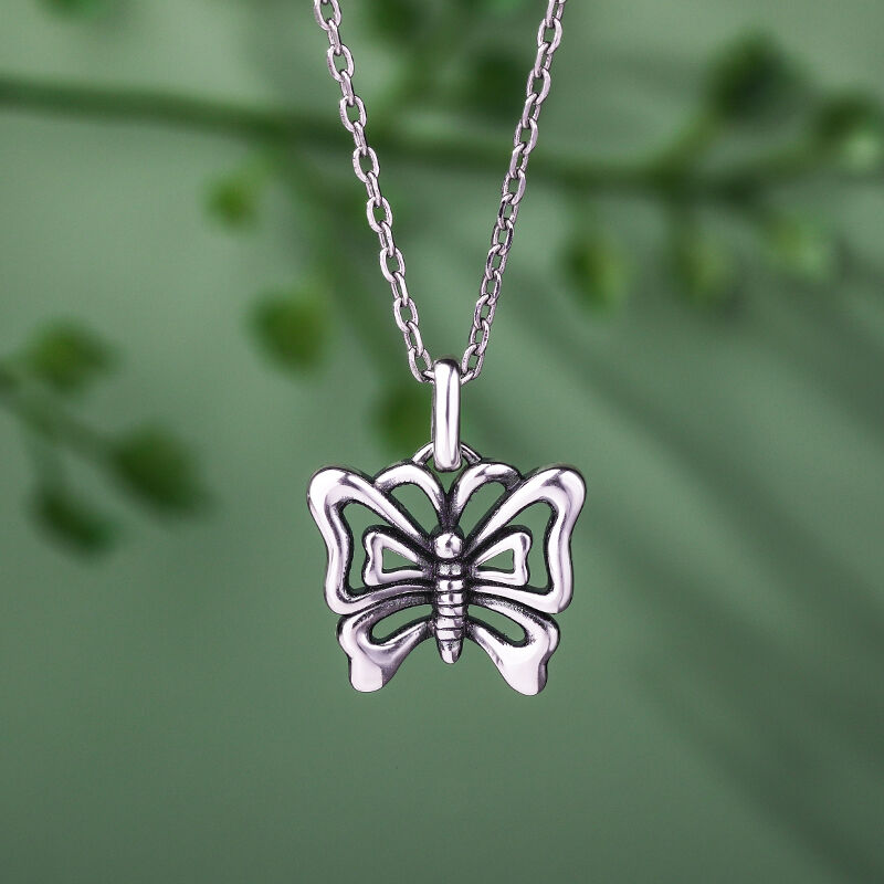 Jeulia "Flieg Mich Zum Himmel" Schmetterling Sterling Silber Halskette