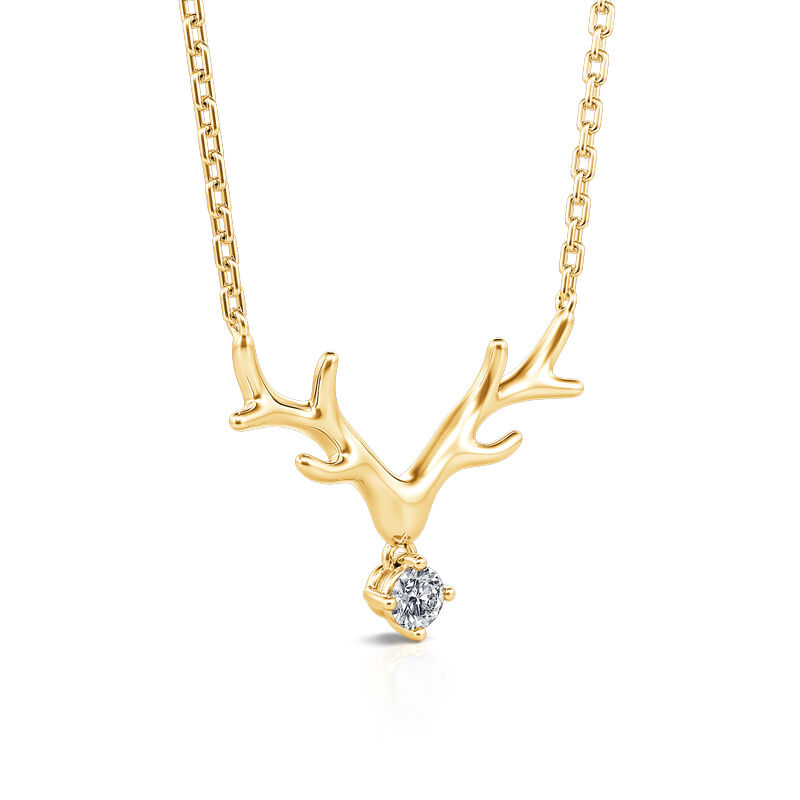 Jeulia "Elk Antlers" Round Cut Sterling Silver Necklace