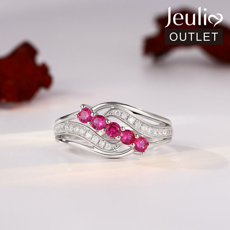 Jeulia Intertwined Round Cut Sterling Silver Ring