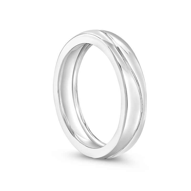Jeulia Argolla de Boda Simple para Hombres en Plata Esterlina