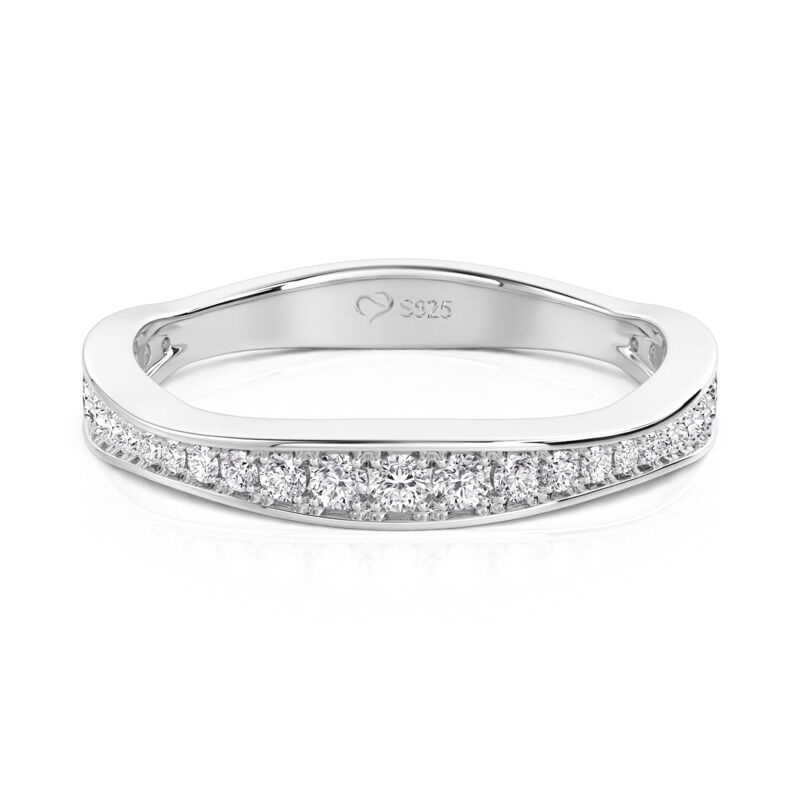 Jeulia Classic Eternity Wedding Band for Women Sterling Silver