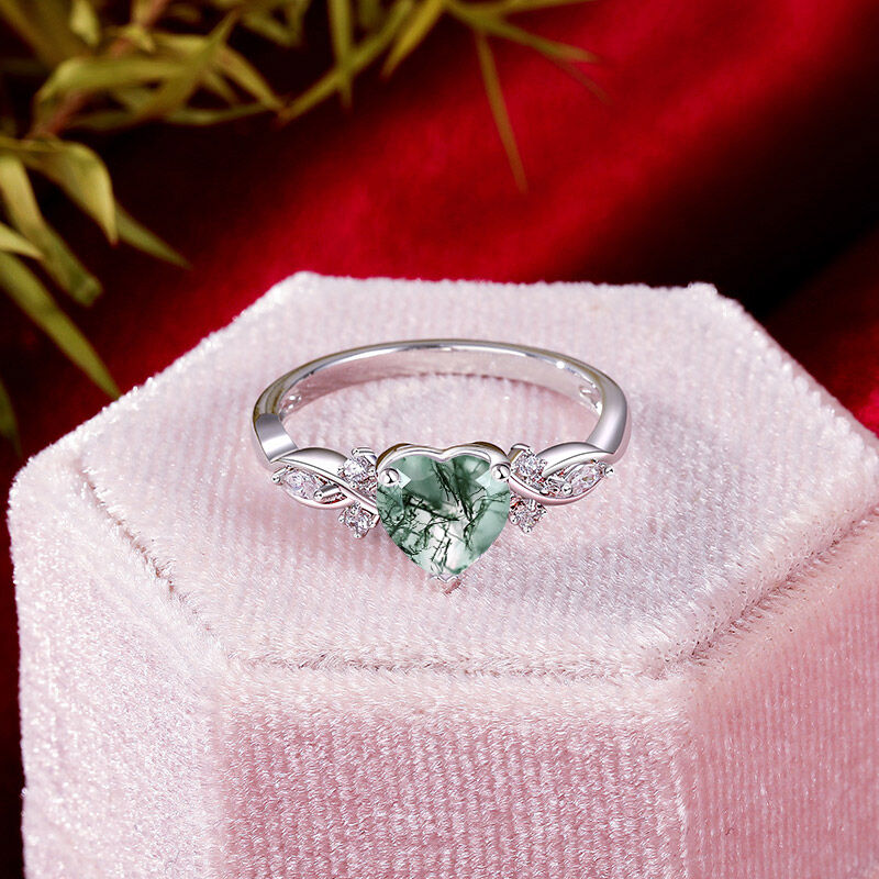 Jeulia Bague de Fiançailles Cœur Infini en Agate Mousse