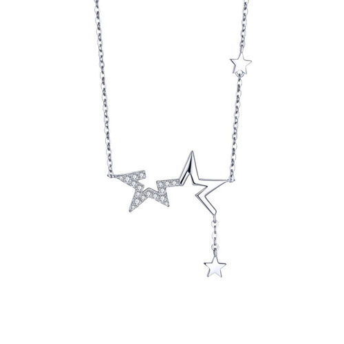 Jeulia "Only One" Unique Star Sterling Silver Necklace
