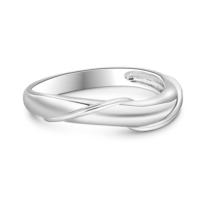 Jeulia Irregular Twist Men's Wedding Band Sterling Silver