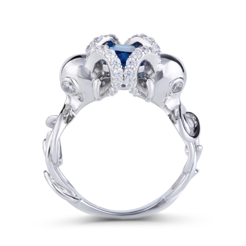 Jeulia Entwined Radiant Cut Sterling Silver Octopus Ring