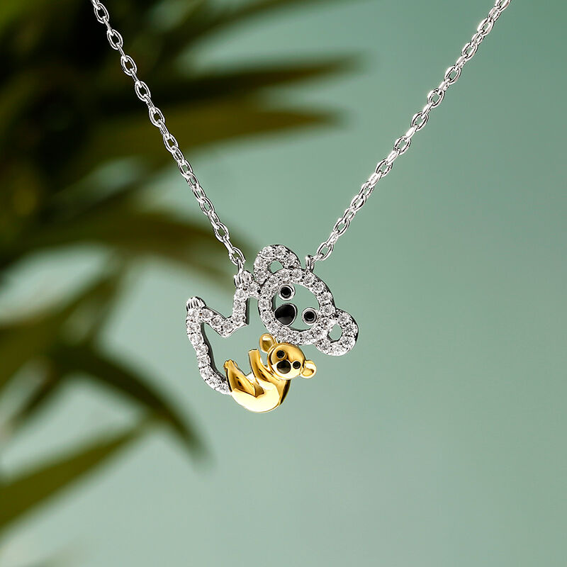 Jeulia "Carry Me" Mom and Baby Koala Pendant Sterling Silver Necklace
