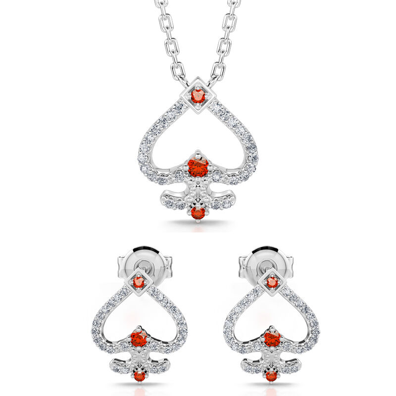 Jeulia "Mystical World" Poker Ace of Spades Sterling Silver Jewelry Set