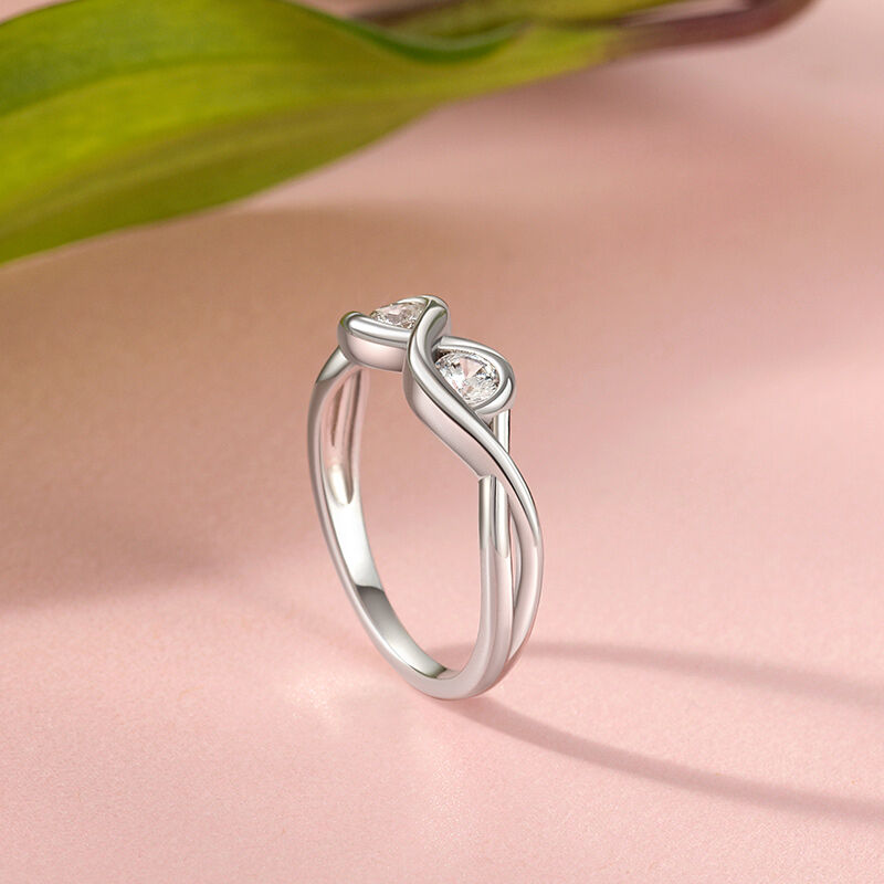 Jeulia Custom Infinity Two Stone Promise Ring Sterling Silver