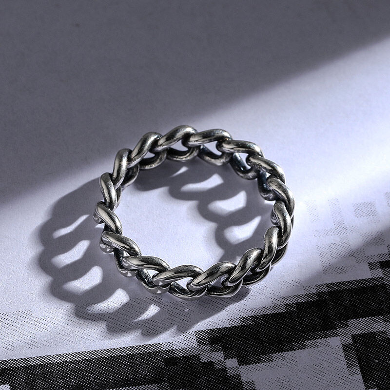 Jeulia "Link Chain" Sterling Silver Band