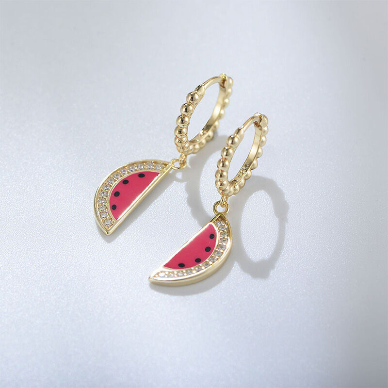Jeulia Watermelon Fruit Design Sterling Silver Earrings