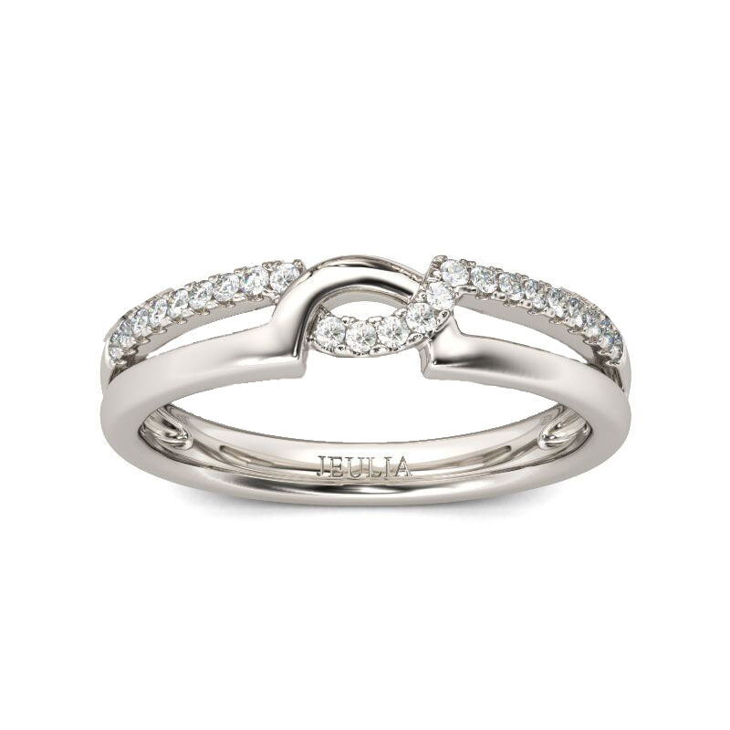 Jeulia Crossover Sterling Silver Women's Band