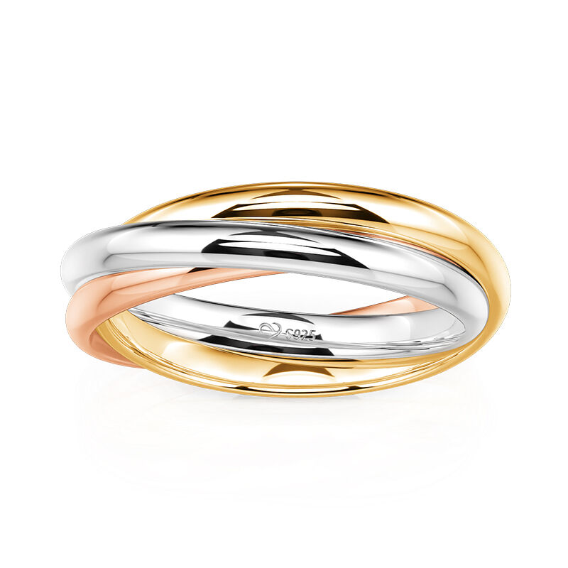 Jeulia Trefärgad Herring med Korsningsdesign i Sterling Silver