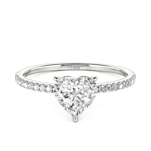 Jeulia Heart Cut Sterling Silver Engagement Ring - Jeulia Jewelry Jeulia Heart Cut Sterling Silver Engagement Ring - Jeulia Jewelry
