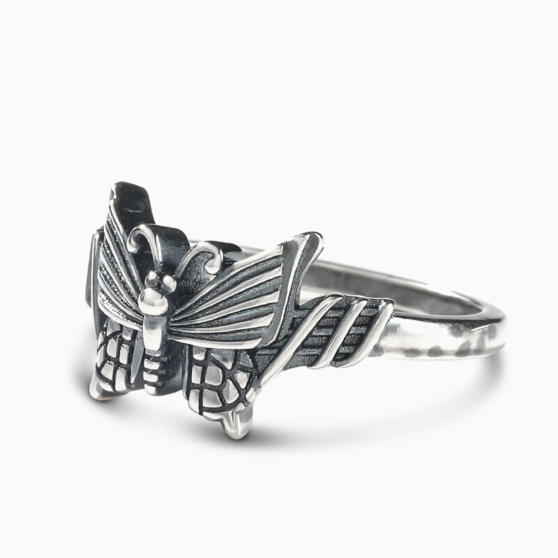 Jeulia Butterfly Design Sterling Silver Ring