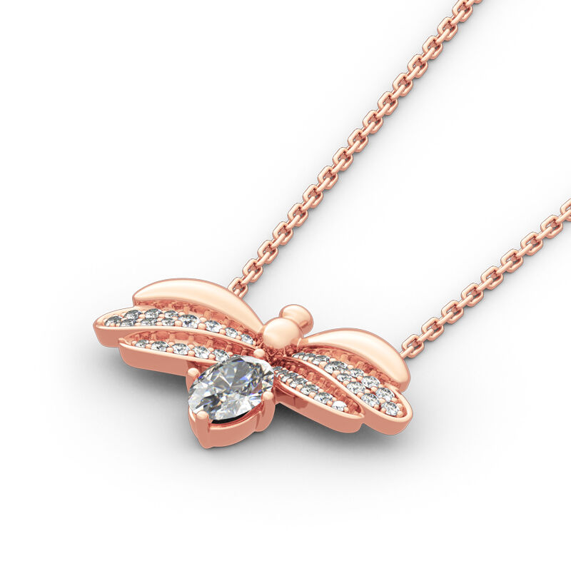 Jeulia Firefly Oval Cut Sterling Silver Necklace
