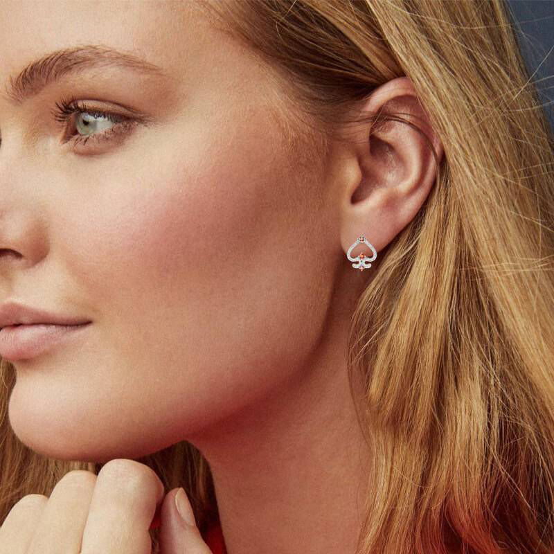 Jeulia "Mystical World" Poker Ace of Spades Sterling Silver Stud Earrings