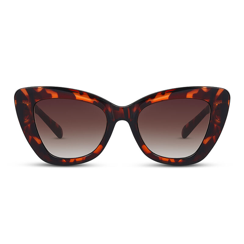 Jeulia "Honeymoon" Cat Eye Tortoise/Brown Gradient Women's Sunglasses
