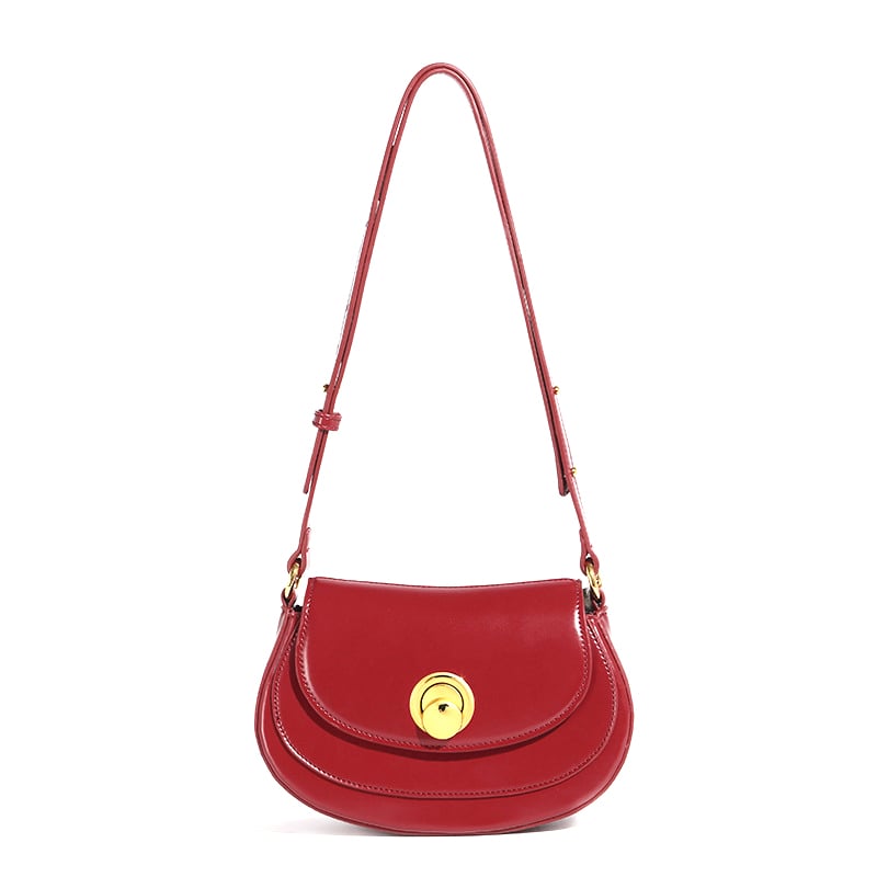 Jeulia Retro Saddle Bag Smooth Leather Crossbody Bag