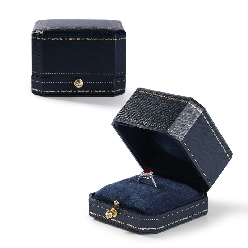 Jeulia Patterned Octagonal Leather-like Eco-friendly Specialty Paper Ring Box