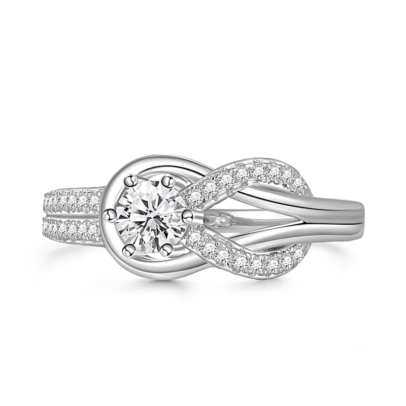 Jeulia Infinity Engagement Ring Round Cut Eternity Design