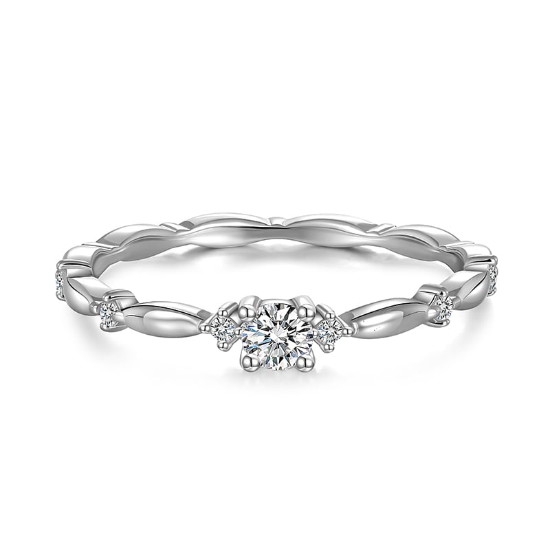 Jeulia Minimalist Multi Stone Ring Sterling Silver