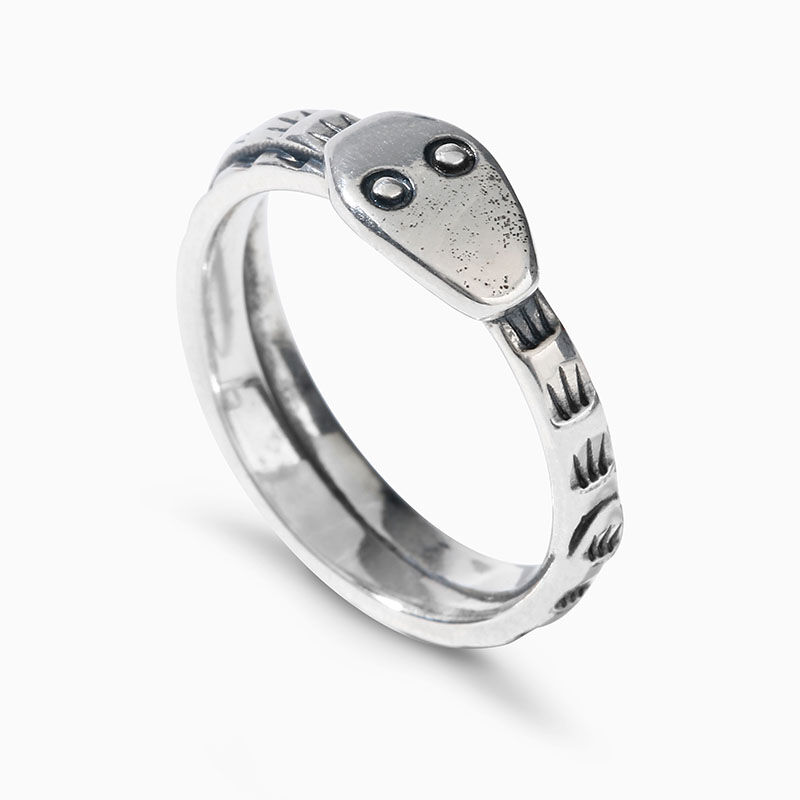 Jeulia "Pure Desire" Snake Sterling Silver Ring