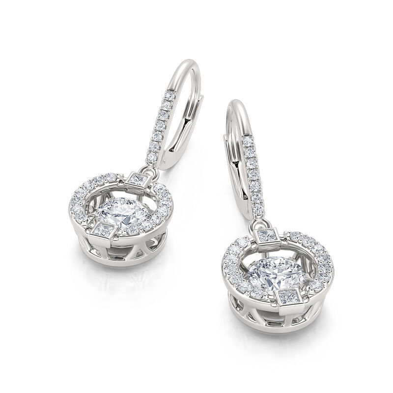 Jeulia Sparkling Dance Sterling Silver Drop Earrings