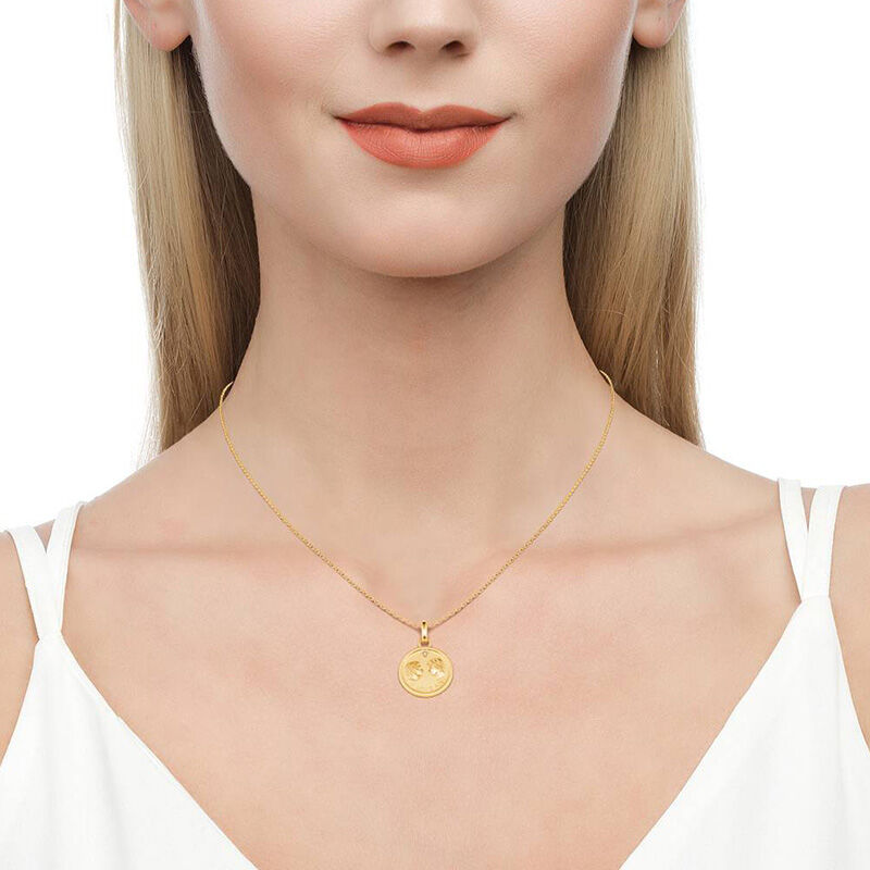 Jeulia "Whisper of Love" Coin Sterling Silver Necklace