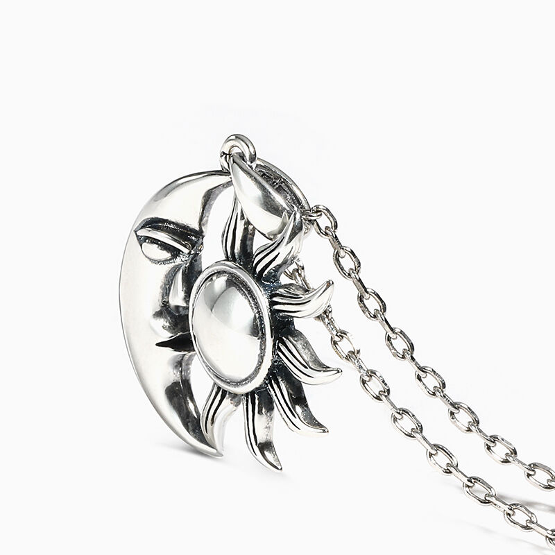 Jeulia "Moon & Sun" Celtic Sterling Silver Necklace