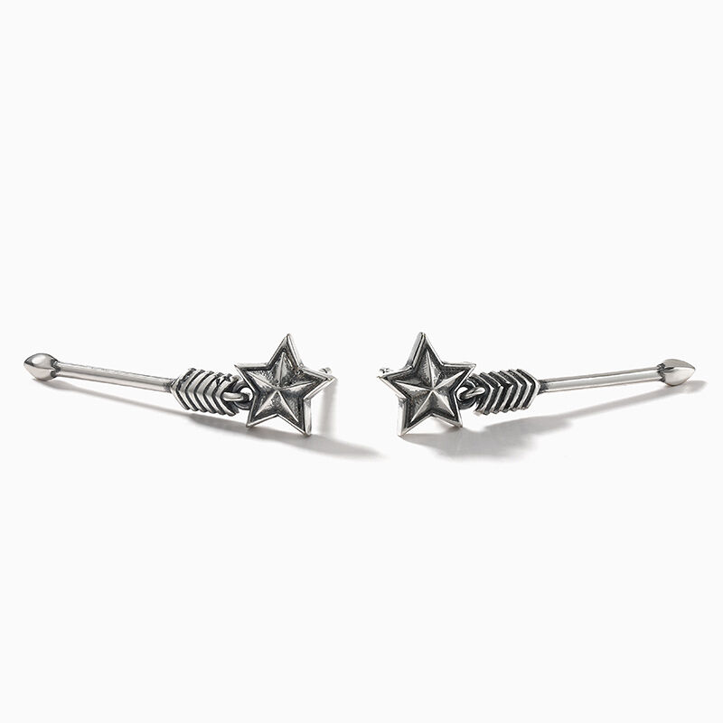 Jeulia "Star and Arrow" Sterling Silver Drop Earrings