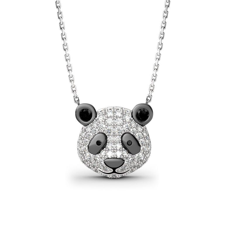 Jeulia "Be Calm and Steady" Cute Panda Sterling Silver Jewelry Set