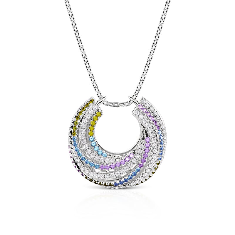 Jeulia Celestial Spiral Pendant Necklace