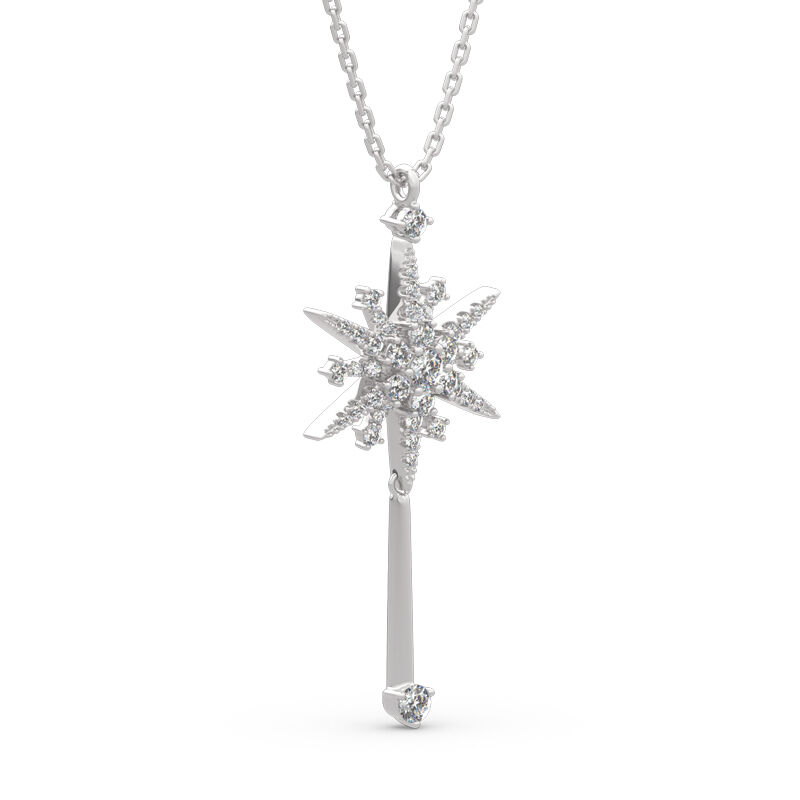 Jeulia "Magia de hadas" Collar de plata esterlina con estrella del norte