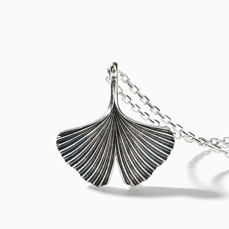 Jeulia Leaf Design Sterling Silver Necklace