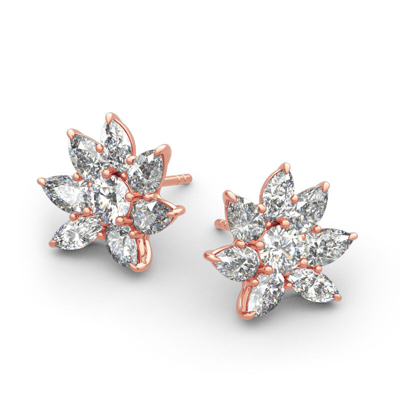 Jeulia Elegant Floral Design Sterling Silver Earrings