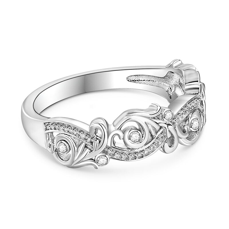 Jeulia Art Deco Infinity Wedding Ring for Women Sterling Silver